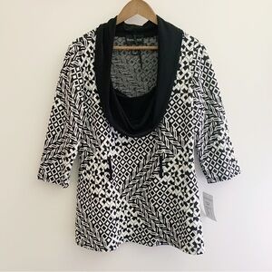 Frank Lyman Cowl Neck Knit Tunic Top Size 16 NWT